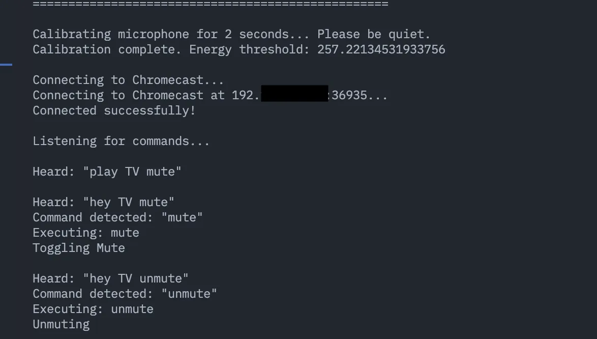 Voice control script output